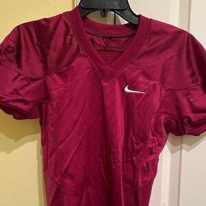 Nike Burgundy Sports Tee with White Swoosh